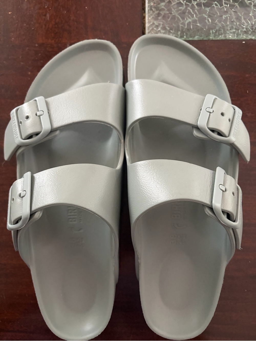 Birkenstock-Inspired Women’s Double Strap Slide Sandals in Mint color